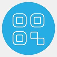Icon qr code. Barcode and qr code elements. Icons in blue round style. Good for prints, posters, logo, advertisement,infographics, etc. vector