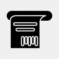 Icon receipt. Barcode and qr code elements. Icons in glyph style. Good for prints, posters, logo, advertisement,infographics, etc. vector