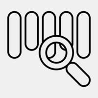 Icon barcode review. Barcode and qr code elements. Icons in line style. Good for prints, posters, logo, advertisement,infographics, etc. vector