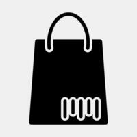 Icon bag barcode. Barcode and qr code elements. Icons in glyph style. Good for prints, posters, logo, advertisement,infographics, etc. vector