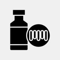 Icon beverage barcode. Barcode and qr code elements. Icons in glyph style. Good for prints, posters, logo, advertisement,infographics, etc. vector
