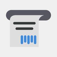 Icon receipt. Barcode and qr code elements. Icons in flat style. Good for prints, posters, logo, advertisement,infographics, etc. vector