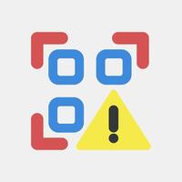 Icon qr code warning. Barcode and qr code elements. Icons in flat style. Good for prints, posters, logo, advertisement,infographics, etc. vector