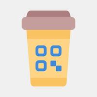 Icon cup barcode. Barcode and qr code elements. Icons in flat style. Good for prints, posters, logo, advertisement,infographics, etc. vector