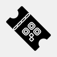 Icon ticket. Barcode and qr code elements. Icons in glyph style. Good for prints, posters, logo, advertisement,infographics, etc. vector
