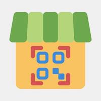 Icon shop barcode. Barcode and qr code elements. Icons in flat style. Good for prints, posters, logo, advertisement,infographics, etc. vector