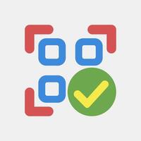 Icon confirmed qr code. Barcode and qr code elements. Icons in flat style. Good for prints, posters, logo, advertisement,infographics, etc. vector