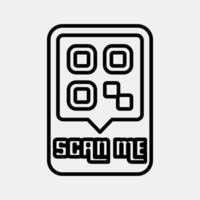 Icon scan me. Barcode and qr code elements. Icons in line style. Good for prints, posters, logo, advertisement,infographics, etc. vector