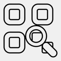 Icon qr code review. Barcode and qr code elements. Icons in line style. Good for prints, posters, logo, advertisement,infographics, etc. vector