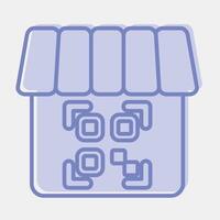 Icon shop barcode. Barcode and qr code elements. Icons in two tone style. Good for prints, posters, logo, advertisement,infographics, etc. vector