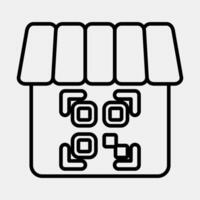 Icon shop barcode. Barcode and qr code elements. Icons in line style. Good for prints, posters, logo, advertisement,infographics, etc. vector