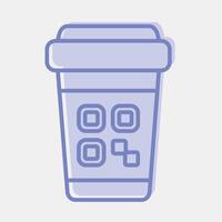 Icon cup barcode. Barcode and qr code elements. Icons in two tone style. Good for prints, posters, logo, advertisement,infographics, etc. vector