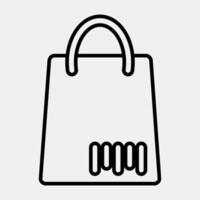 Icon bag barcode. Barcode and qr code elements. Icons in line style. Good for prints, posters, logo, advertisement,infographics, etc. vector