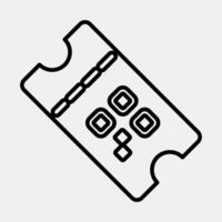 Icon ticket. Barcode and qr code elements. Icons in line style. Good for prints, posters, logo, advertisement,infographics, etc. vector