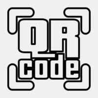 Icon qr code symbol. Barcode and qr code elements. Icons in line style. Good for prints, posters, logo, advertisement,infographics, etc. vector
