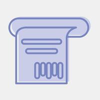 Icon receipt. Barcode and qr code elements. Icons in two tone style. Good for prints, posters, logo, advertisement,infographics, etc. vector