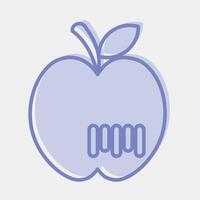 Icon fruit barcode. Barcode and qr code elements. Icons in two tone style. Good for prints, posters, logo, advertisement,infographics, etc. vector