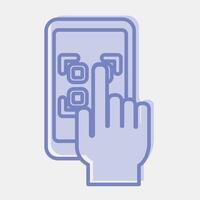 Icon select qr code. Barcode and qr code elements. Icons in two tone style. Good for prints, posters, logo, advertisement,infographics, etc. vector