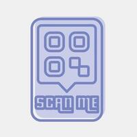 Icon scan me. Barcode and qr code elements. Icons in two tone style. Good for prints, posters, logo, advertisement,infographics, etc. vector