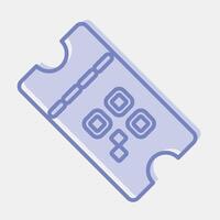 Icon ticket. Barcode and qr code elements. Icons in two tone style. Good for prints, posters, logo, advertisement,infographics, etc. vector