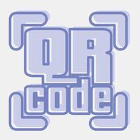 Icon qr code symbol. Barcode and qr code elements. Icons in two tone style. Good for prints, posters, logo, advertisement,infographics, etc. vector
