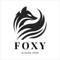 Mystical Fox Logo with Captivating Black and White Design vector