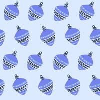 Simple Christmas season repeat pattern with a single element, bauble, ornament, ball. Wrapping paper, wallpaper, textile design. vector