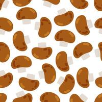 Seamless pattern with mushroom in flat style on white background. Healthy food. Cartoon mushroom in flat style. Vegetable. Pattern for textile, wrapping paper, background. vector
