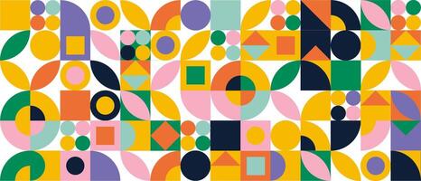 Retro geometric pattern background, abstract vector