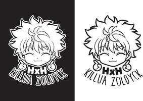 Hunter x hunter gon killua simple design art vector