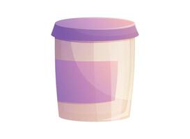 isolated cartoon illustration of a jar with a lid with a cream or beauty product. vector
