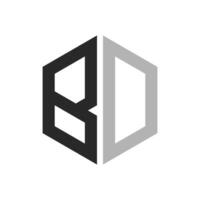 Modern Unique Hexagon Letter BD Logo Design Template. Elegant initial BD Letter Logo Concept vector