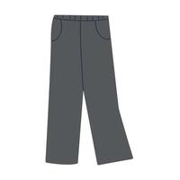 Hiking pants garment flats for fashion illustration with suggestive trims and branding isolate on white vector
