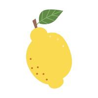 Fresh lemons with leaves, flat citrus whole vitamins ,fruit lemon icon for logo ,banner pattern and print uses. vector