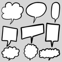 Doodle sketch style of speech bubbles hand drawn illustration. for concept design. vector