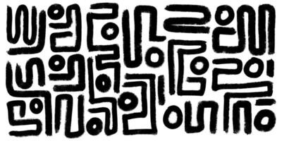 Abstract modern geometric curved Wavy and swirled brush strokes ornament background. abstract shapes in doodle grunge style. vector