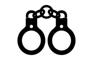 Handcuffs black Silhouette Clip art isolated on a white background vector