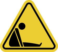 Confined space sign. Limited in size. Underground structures reservoirs and other places with limited space. Hazardous conditions, such as lack oxygen, presence toxic gases. Warning road sign. vector