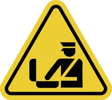 Customs control sign. Customs sign. Checkpoint. Sign is used near borders and checkpoints in areas where customs inspection vehicles and cargo is carried out. Warning yellow triangular sign. vector
