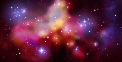 Space background with realistic nebula and shining stars. Magic colorful galaxy with stardust vector