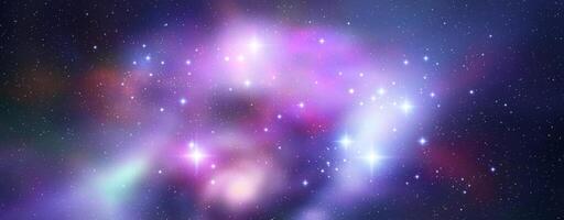 Space background with realistic nebula and shining stars. Magic colorful galaxy with stardust vector