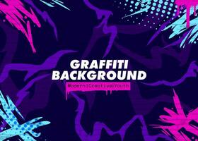 Abstract graffiti background with scribbles and graphic elements style. Street art graffiti urban wall art theme in format. vector