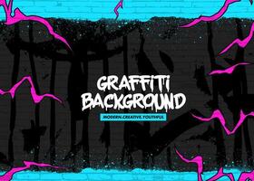 Abstract graffiti background with scribbles and graphic elements style. Street art graffiti urban wall art theme in format. vector