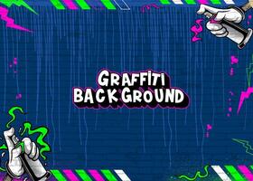Abstract graffiti background with scribbles and graphic elements style. Street art graffiti urban wall art theme in format. vector