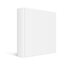 mock up of standing square book with white blank cover isolated. vector