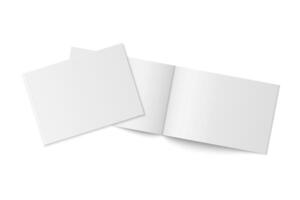 Mockup of two thin books with soft cover isolated. vector