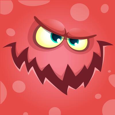 Funny cartoon monster character. Illustration of cute and happy alien creature for Halloween party decoration or package design