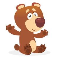 Funny cartoon bear standing illustration vector