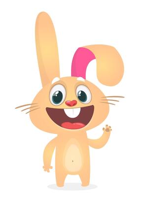 Cute Easter rabbit cartoon. illustration of funny bunny