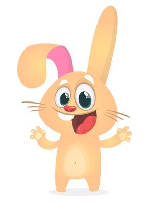 Cute Easter rabbit cartoon. illustration of funny bunny